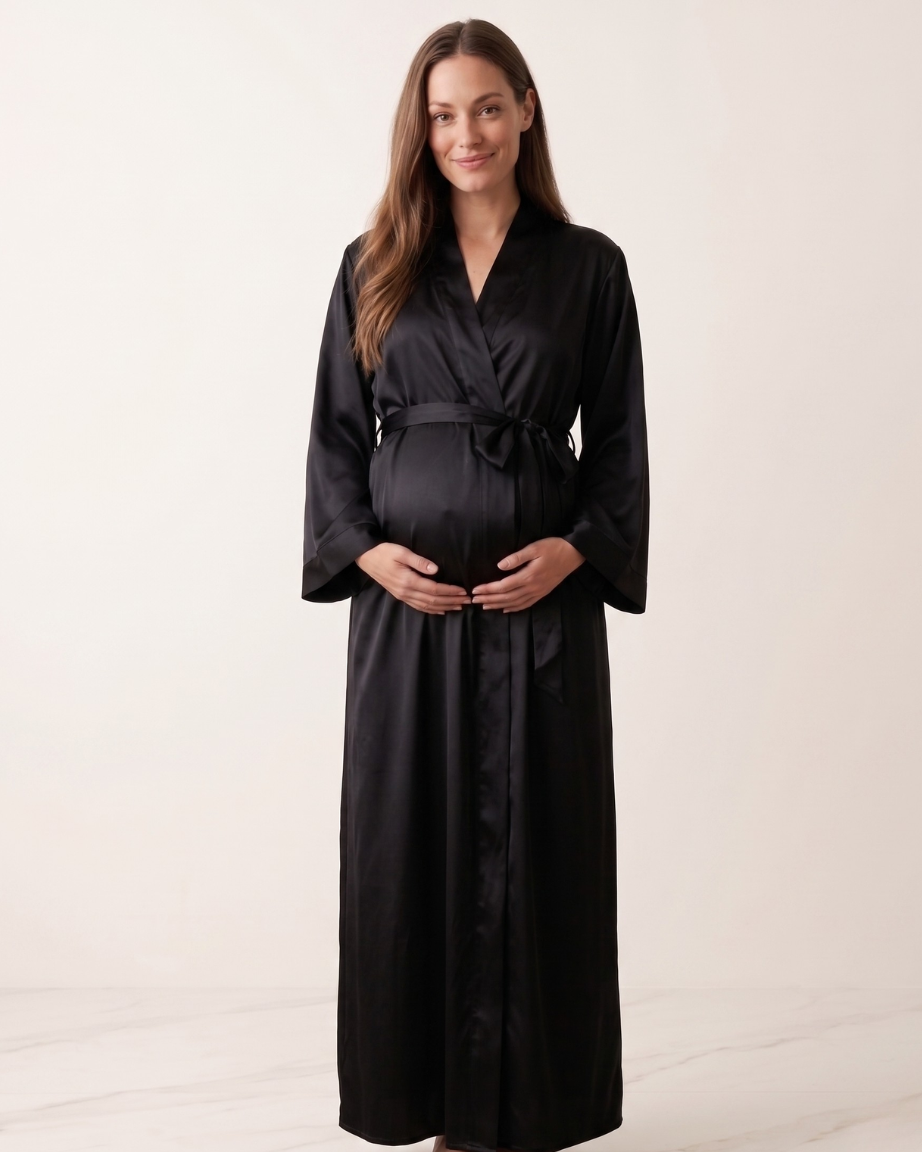 Black Long Kimono | Maternity & Postpartum