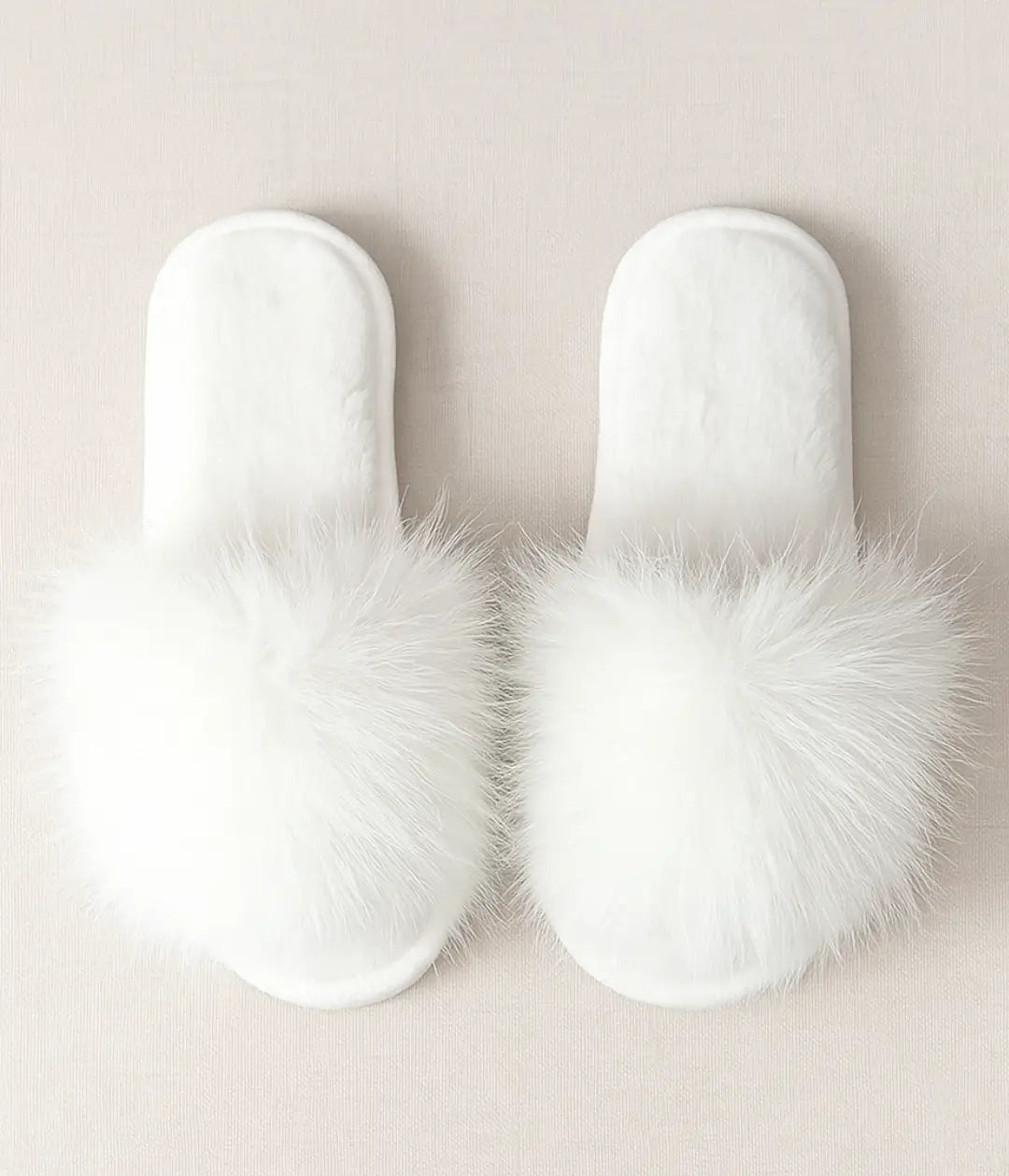 White Fluffy Slippers
