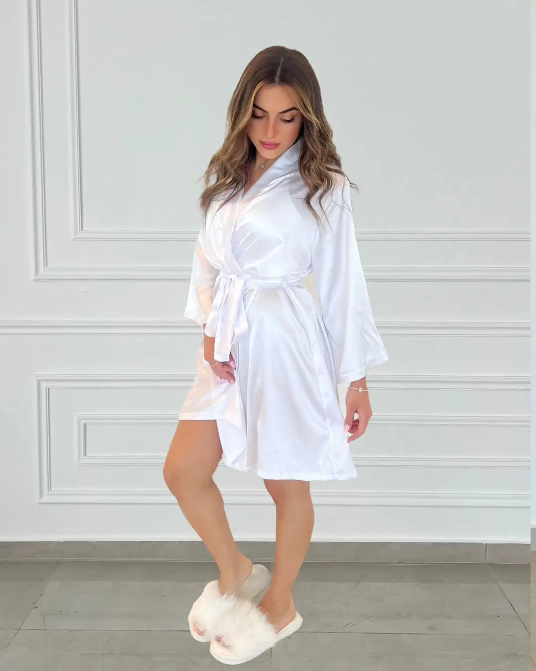 The Pure White Satin Robe