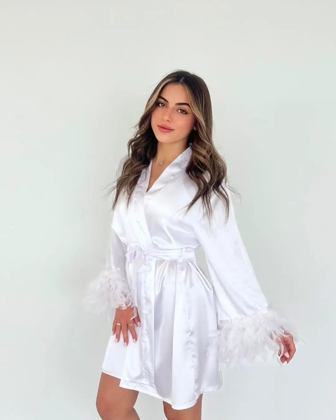 The Feather Satin Robe